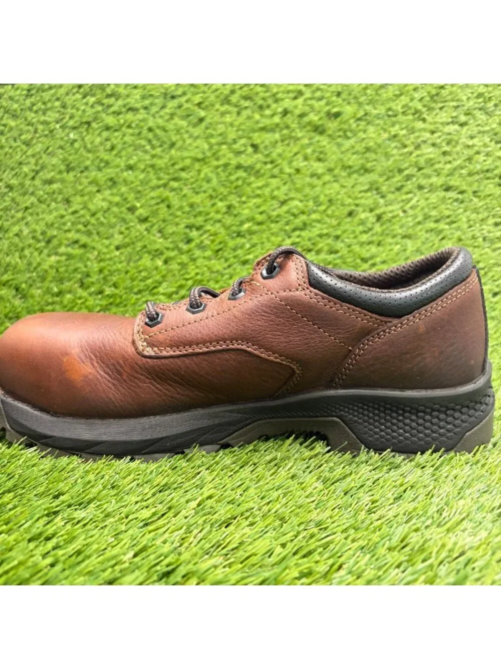 Timberland Pro Titan EV Men Size 9.5 Brown Composite Toe Safety Work Oxford Shoe